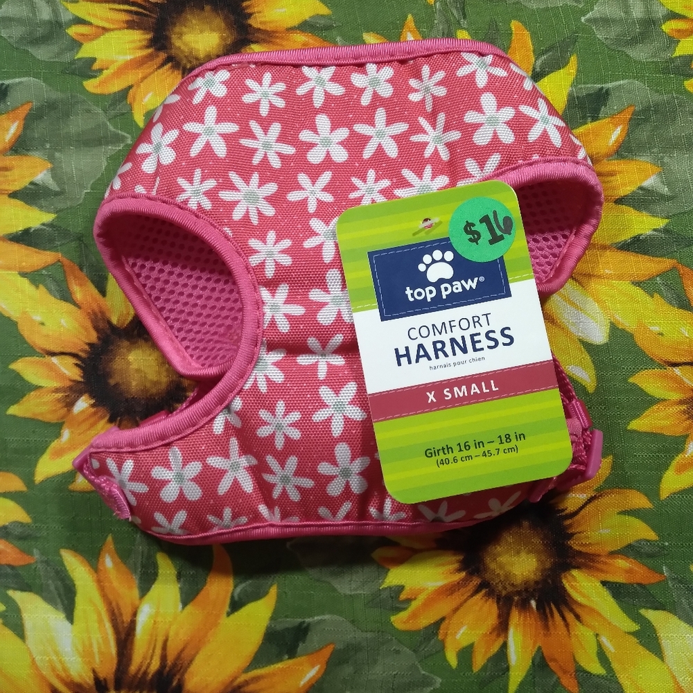 Top Paw Pink Daisy flower X SMALL Dog Harness